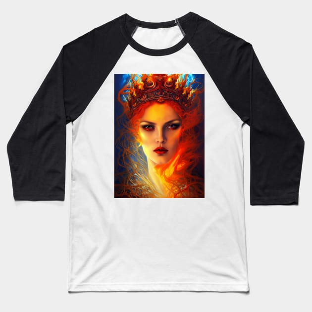 queen of ice and fire Baseball T-Shirt by redwitchart